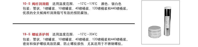 阀杆和螺纹保养产品